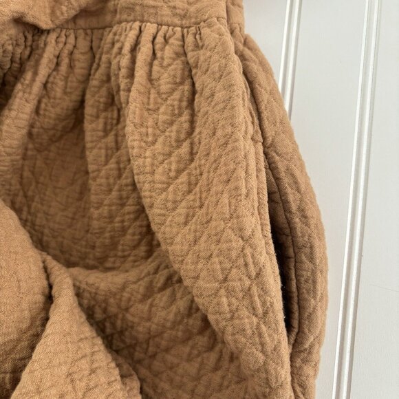Hansel From Basel Sonja Quilted Dress (Size 1 or S) Camel Midi Modest Oversized - Picture 11 of 13